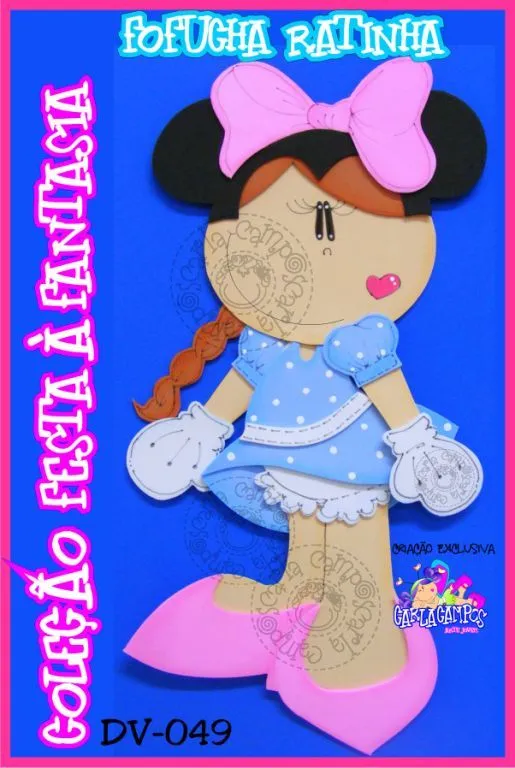 Fofucha Plana Minnie Mouse - Todo en Goma Eva