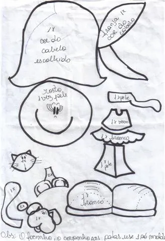 Moldes fofuchas planas gratis - Imagui