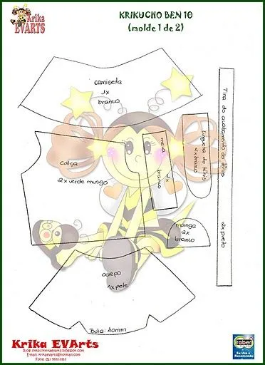 Moldes: Fofucho BEN 10 - Manualidades en Goma Eva y Foami