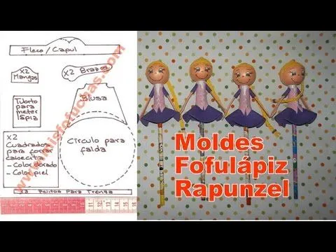 Moldes Fofulápiz Rapunzel Fofucha Lápiz Fofuchas en foamy Serie ... Moldes Fofulápiz Rapunzel Fofucha Lápiz Fofuchas en foamy Serie ...