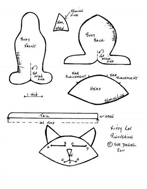 Moldes para hacer gatos de fieltro. Debes imprimirlos y ...