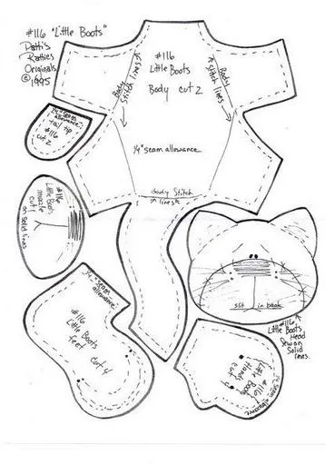 Arte India: Patti´s Ratties Little Boots Gato Arte India: Patti´s Ratties Little Boots Gato