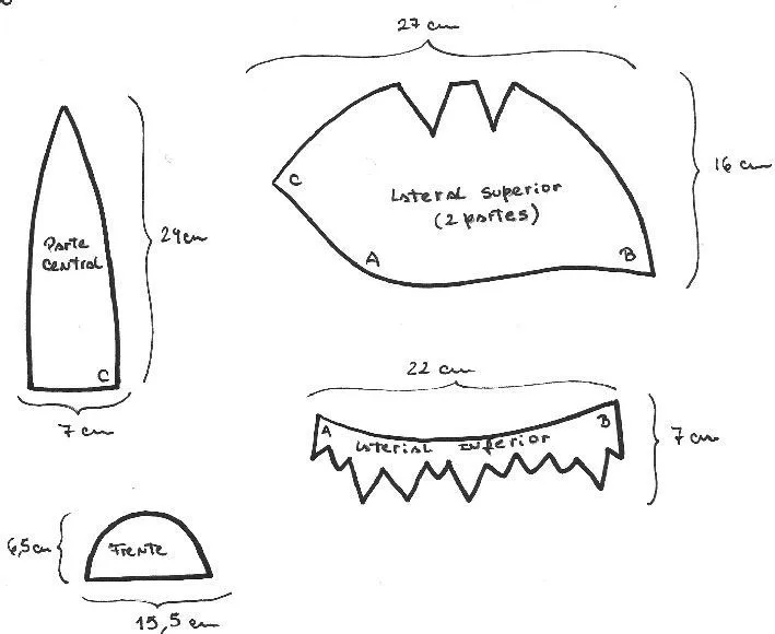 Moldes para gorros de goma espuma para imprimir - Imagui | GORROS ...