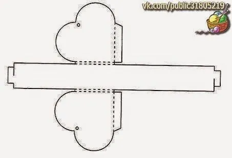 molde para hacer cajas en forma de corazon - Moldes Gratis