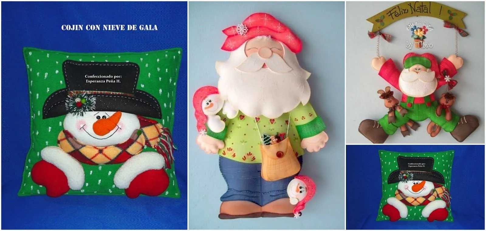 Moldes para hacer hermosos muñecos navideños en fieltro y foami ~ Haz Manualidades Moldes para hacer hermosos muñecos navideños en fieltro y foami ~ Haz Manualidades