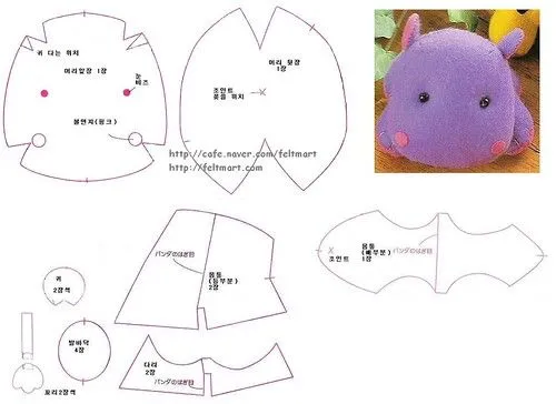 Moldes de hipopotamos en tela - Imagui