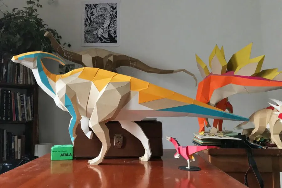 Moldes para imprimir y armar dinosaurios en 3D con papel Moldes para imprimir y armar dinosaurios en 3D con papel