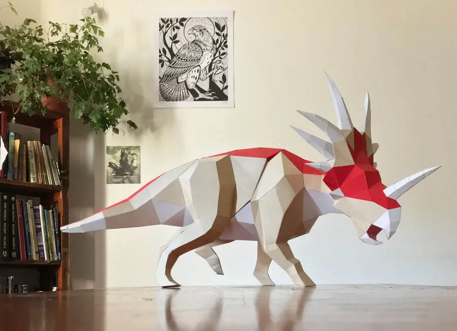 Moldes para imprimir y armar dinosaurios en 3D con papel Moldes para imprimir y armar dinosaurios en 3D con papel