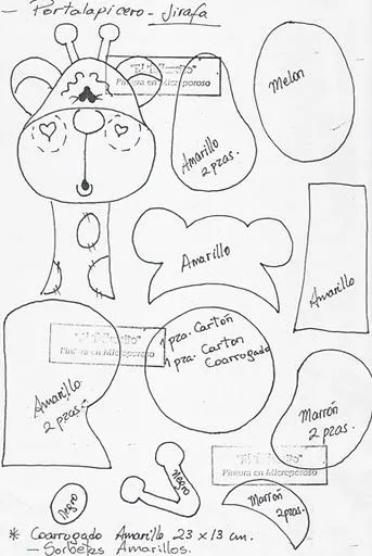 Moldes de jirafas bebés - Imagui