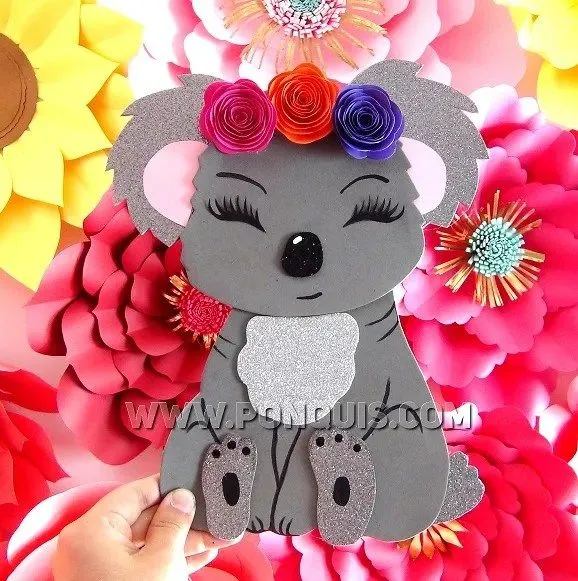 Moldes para realizar Koala con flores en Espiral – Galería Ponquis Moldes para realizar Koala con flores en Espiral – Galería Ponquis