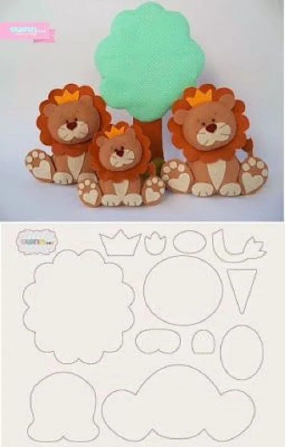 6 Moldes de Leones para hacer en fieltro | Bebeazul.top 6 Moldes de Leones para hacer en fieltro | Bebeazul.top