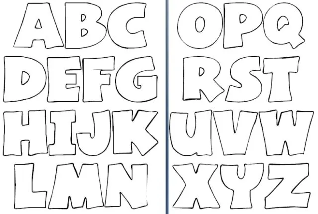 Moldes letras abecedario grandes para imprimir | DIBUJAR ...