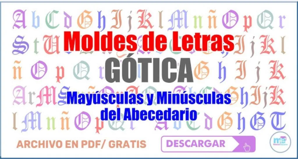 Moldes de Letras Gótica Mayúsculas y Minúsculas del Abecedario - Materiales Educativos Moldes de Letras Gótica Mayúsculas y Minúsculas del Abecedario - Materiales Educativos