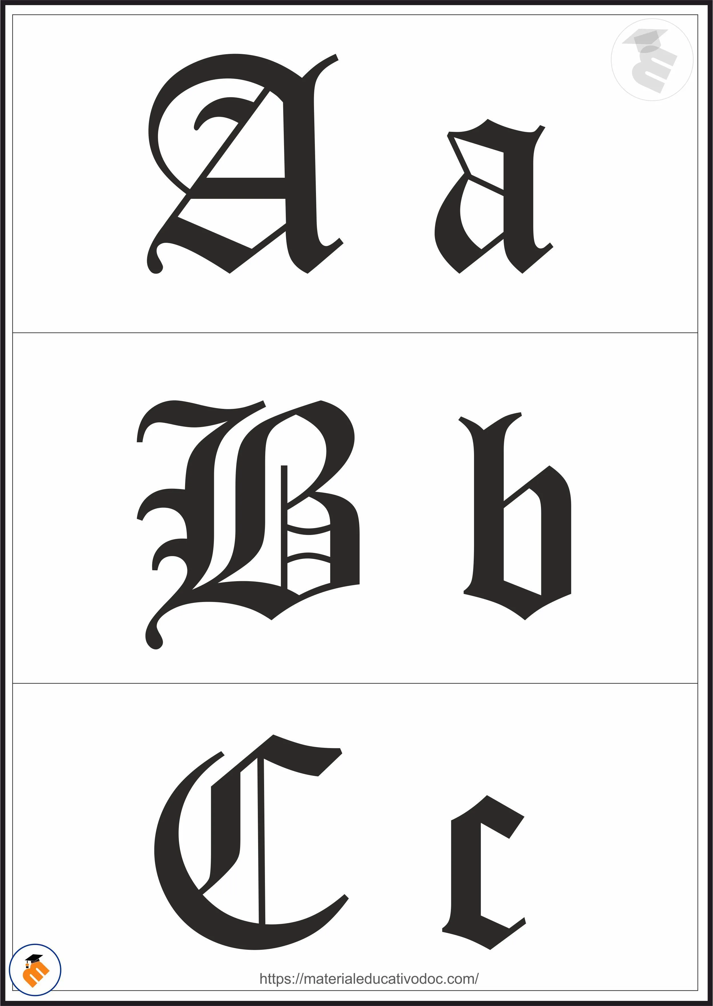 Moldes de letras Góticas para Imprimir | Moldes de letras, Letra gotica,  Letras