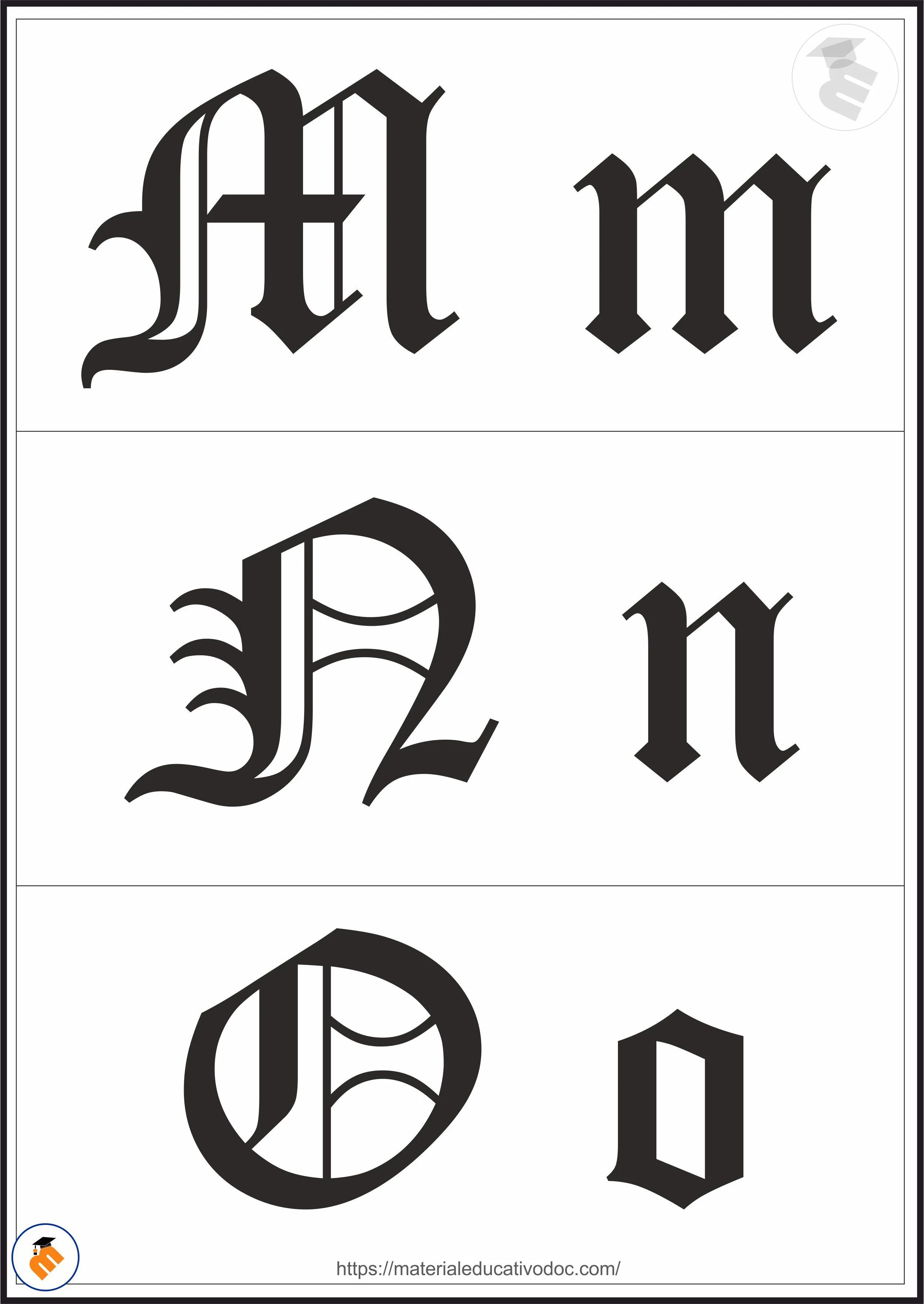 Moldes de letras Góticas para Imprimir | Moldes de letras, Letras, Letra  gotica