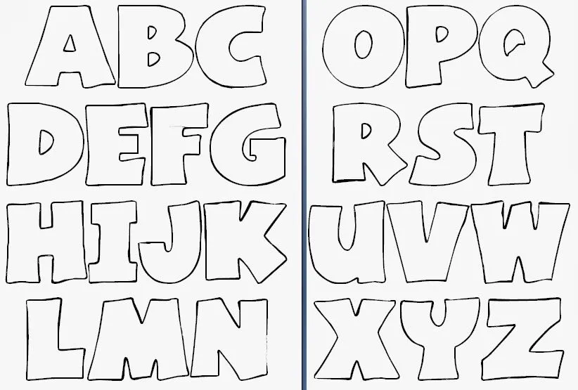 Moldes para hacer letras de goma eva - Imagui