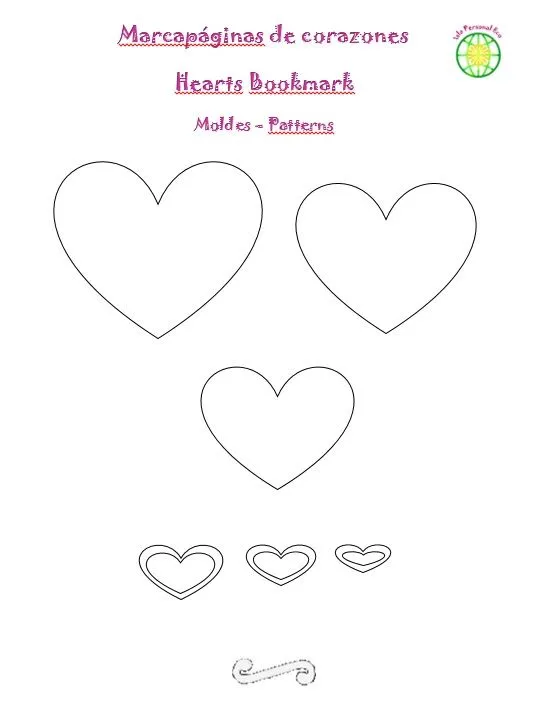 Moldes del marcapáginas de corazones en goma EVA | Tutoriales ... Moldes del marcapáginas de corazones en goma EVA | Tutoriales ...