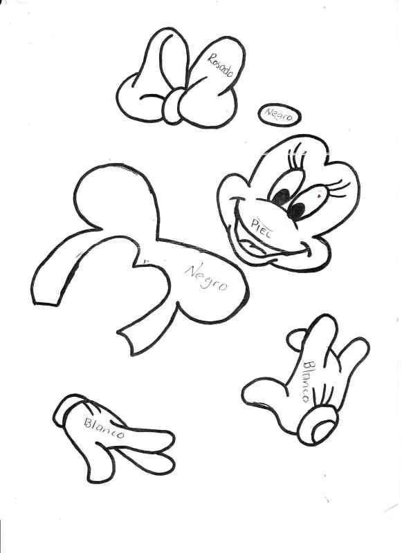 Moldes para hacer Minnie Mouse con goma eva - Imagui | fiesta ...