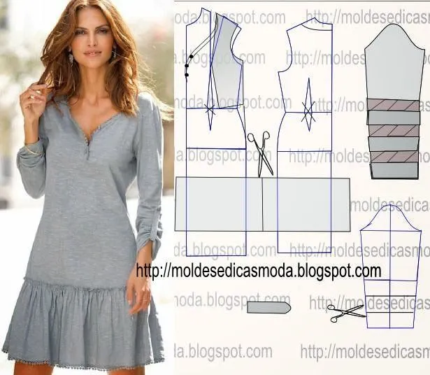 Moldes Moda por Medida: TRANSFORMAÇÃO DE MOLDE VESTIDOS _121 | DIY ... Moldes Moda por Medida: TRANSFORMAÇÃO DE MOLDE VESTIDOS _121 | DIY ...