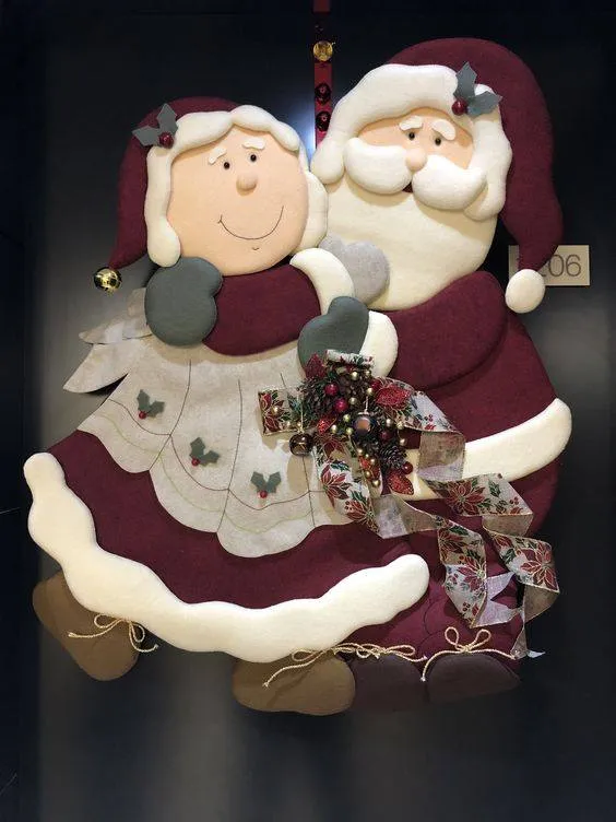 Moldes navideños de señor y señora Claus 2023 - 2024 | Patrones para imprimir Moldes navideños de señor y señora Claus 2023 - 2024 | Patrones para imprimir