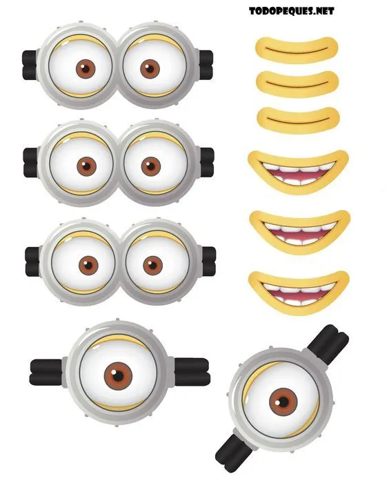 Moldes de ojos y bocas de Minions para imprimir gratis | Anniversaire minions, Fête thème minions, Yeux monstres Moldes de ojos y bocas de Minions para imprimir gratis | Anniversaire minions, Fête thème minions, Yeux monstres