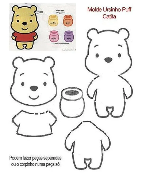 moldes del osito winnie pooh para trabajar en foami | Foami ... moldes del osito winnie pooh para trabajar en foami | Foami ...