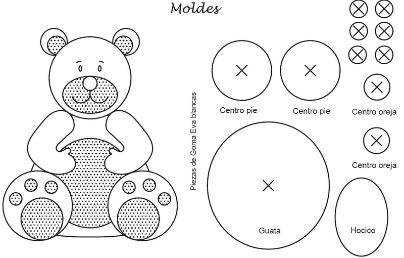 Moldes para hacer osos en foami - Imagui