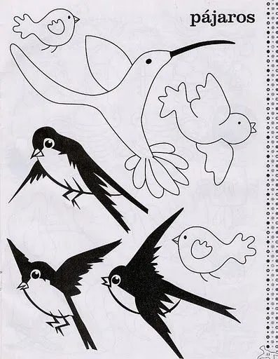 Moldes de pajaros - Imagui