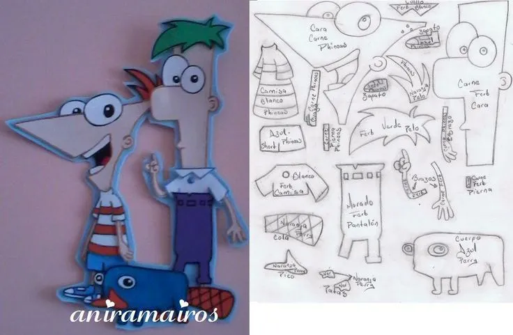 Moldes de phineas y ferb en foami - Imagui
