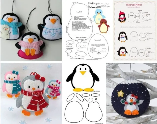moldes de pinguinos navideños para imprimir – ConMoldes.com