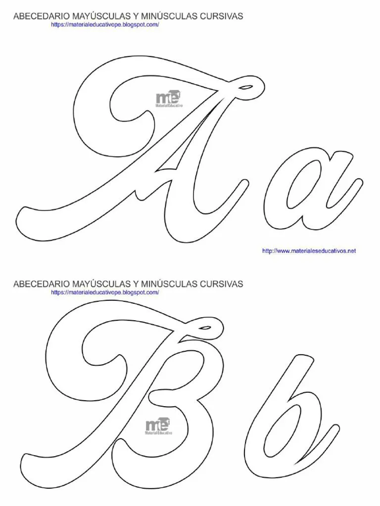 Moldes Plantillas Cursivas | PDF