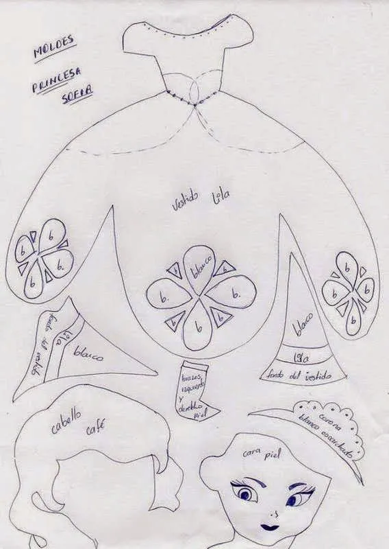 Moldes de princesa sofia - Imagui