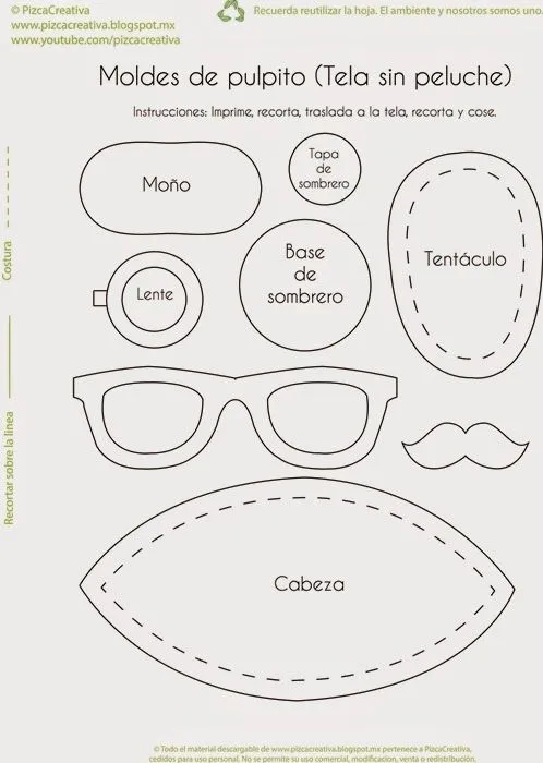 Moldes de pulpos - Imagui