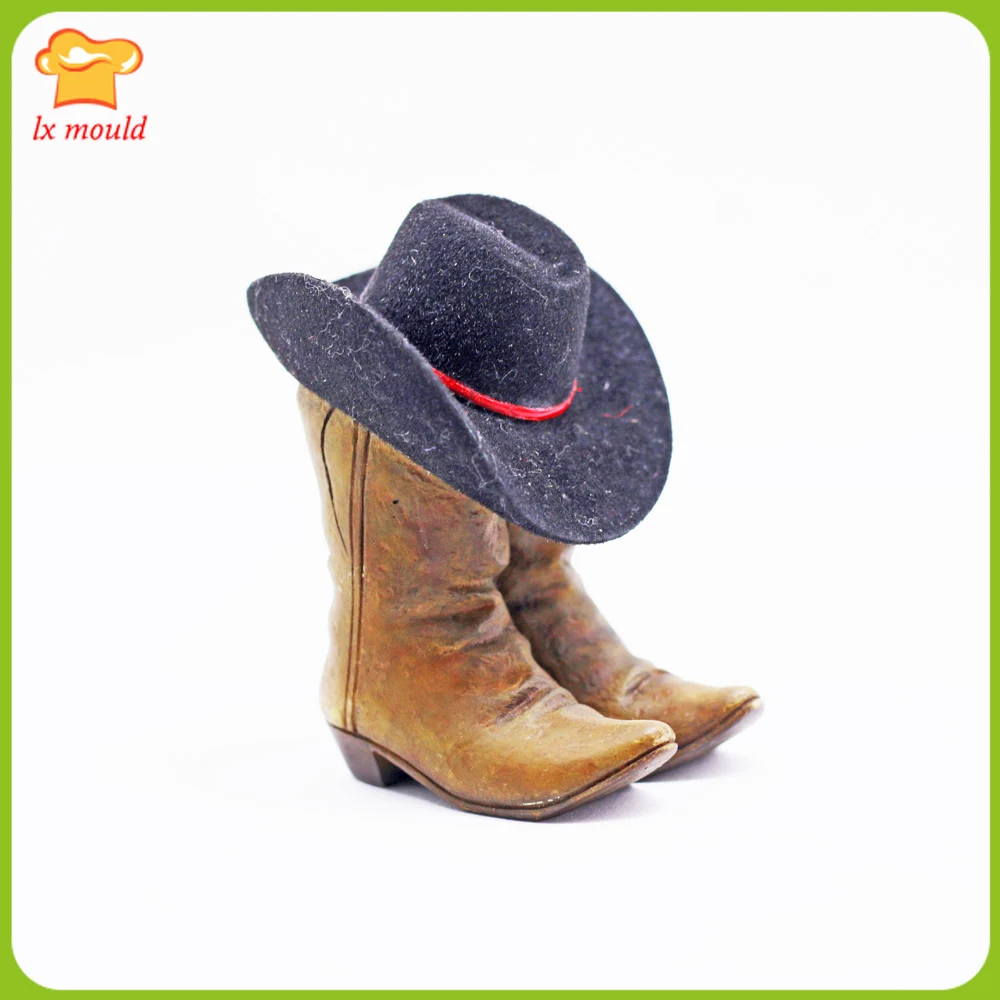 Moldes de silicona para decoración de pasteles, estilo vaquero Retro,  sombrero y botas, vela, caramelo de Chocolate, nuevo - AliExpress