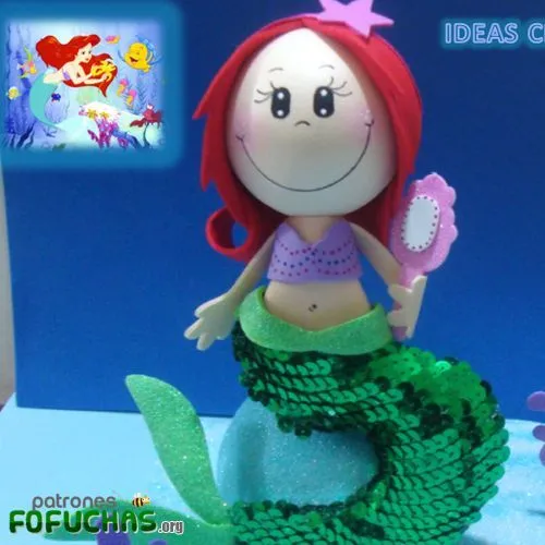 MOLDES SIRENITA ARIEL Descarga estos patrones fofuchas aquí: http ... MOLDES SIRENITA ARIEL Descarga estos patrones fofuchas aquí: http ...