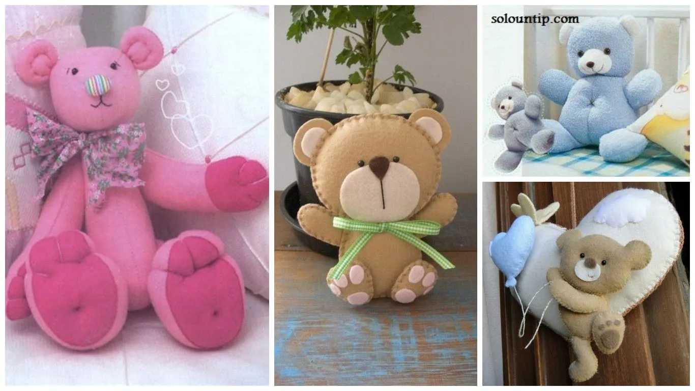 8 Moldes de tiernos ositos para coserlos en fieltro o en peluche ~ Mimundomanual 8 Moldes de tiernos ositos para coserlos en fieltro o en peluche ~ Mimundomanual