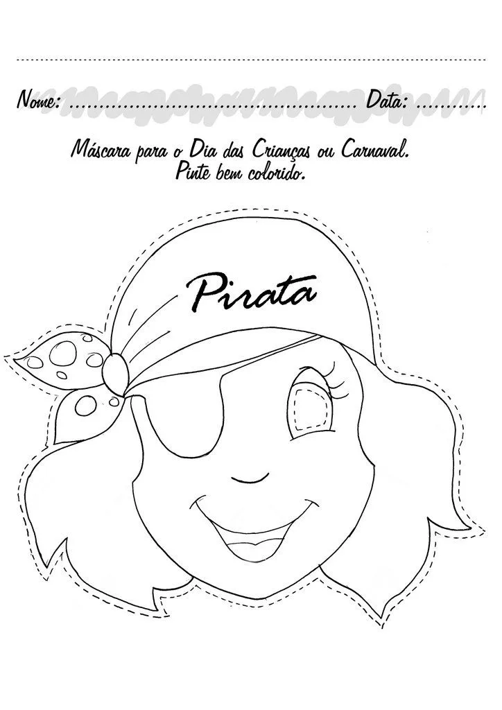 Moldes para Todo: :: Antifaces de Piratas ::