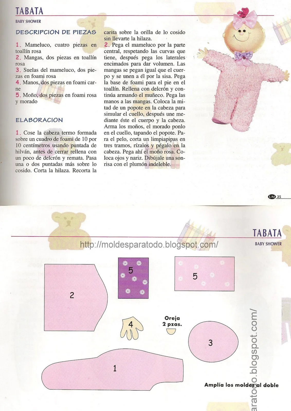 Moldes para Todo: ** Bebé tabata en fomi ** Moldes para Todo: ** Bebé tabata en fomi **