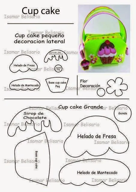 Moldes para Todo: ~ Bolsa de foami Cupcake ~