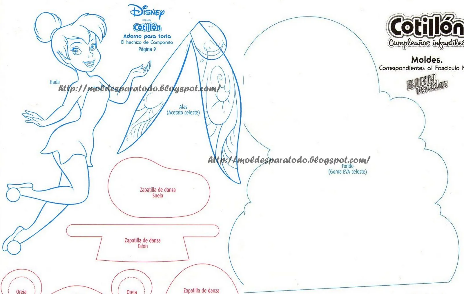 Moldes para Todo: * Cartelito de Campanita