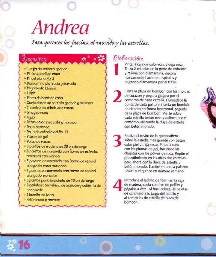 Moldes para Todo: :: Centro de mesa XV Años Andrea ::