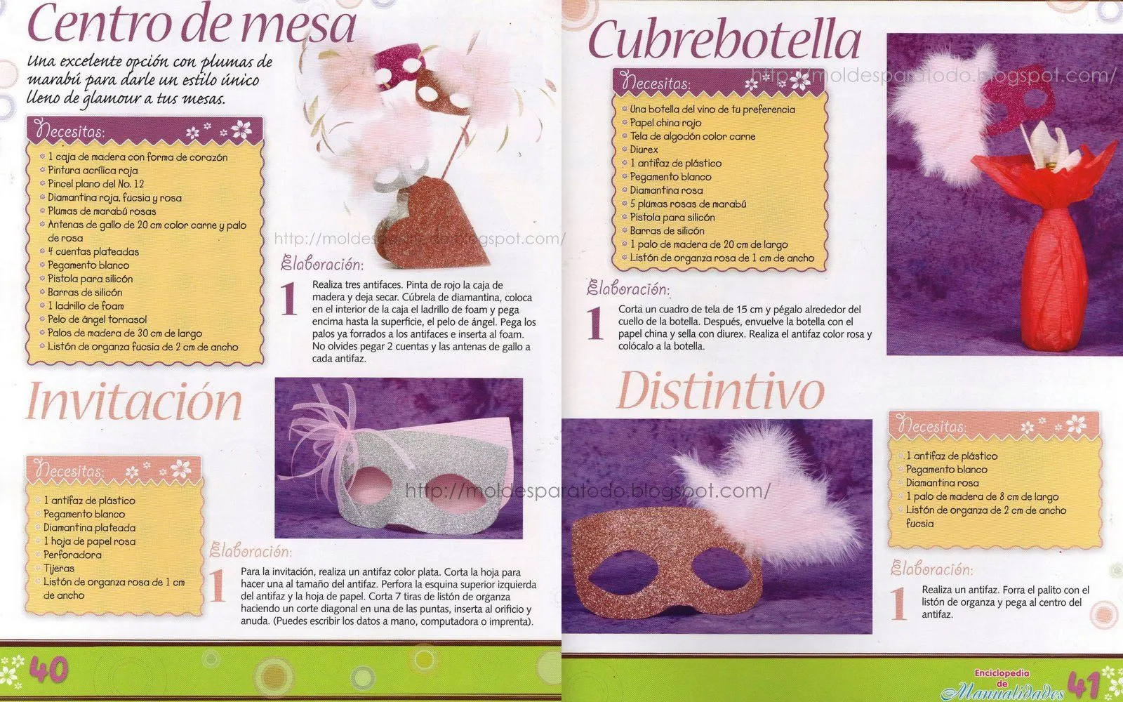 Moldes para Todo: * Decoracion para XV Años con Antifaces