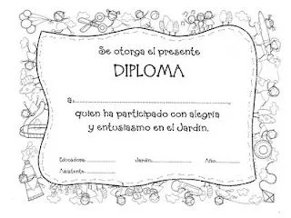 Moldes para Todo: °° Diploma para los Niños del Jardín °° Moldes para Todo: °° Diploma para los Niños del Jardín °°