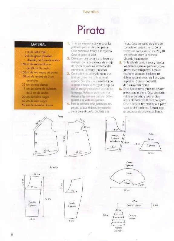 Moldes para Todo: + Disfraz Pirata +
