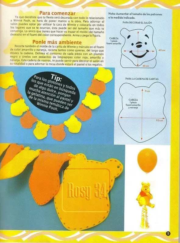 Moldes para Todo: - Fiesta temática de Winnie Pooh - Moldes para Todo: - Fiesta temática de Winnie Pooh -