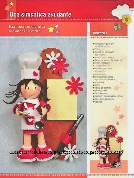 Moldes para Todo: *- Fofucha Chef portanotas -