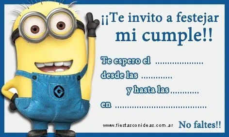 Moldes para Todo: * Invitaciones de Minions