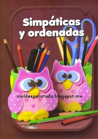 Moldes para Todo: Lapiceras Búhos | goma eva | Pinterest Moldes para Todo: Lapiceras Búhos | goma eva | Pinterest