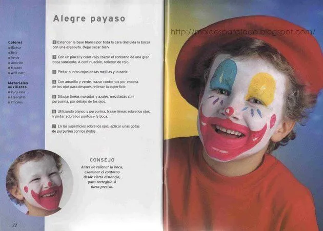 Moldes para Todo: * Maquillaje alegre payaso Moldes para Todo: * Maquillaje alegre payaso