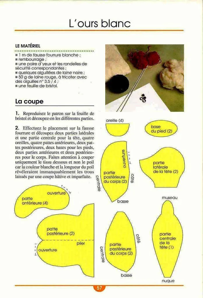 Moldes para Todo: ~ Osito Blanco de Peluche